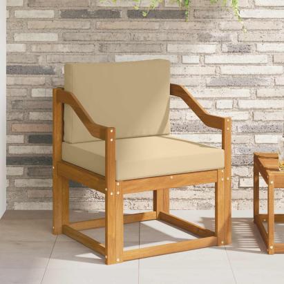 Canapea de exterior Lemn de acacia solid și poliester natural GartenMobel Dekor