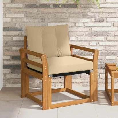 Canapea de exterior Lemn solid de Acacia și Textilene natural GartenMobel Dekor