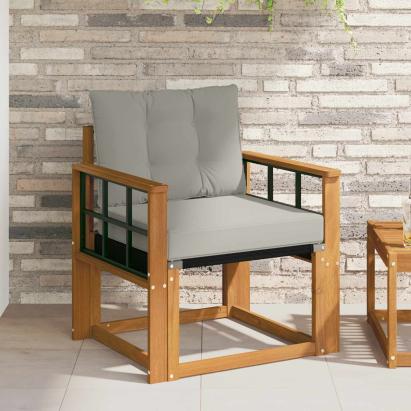 Canapea de exterior Lemn solid de Acacia și Textilene GartenMobel Dekor