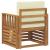 Canapea de exterior Lemn de acacia solid și poliester natural GartenMobel Dekor