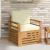 Canapea de exterior Lemn de acacia solid și poliester natural GartenMobel Dekor