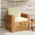 Canapea de exterior Lemn de acacia solid și poliester natural GartenMobel Dekor