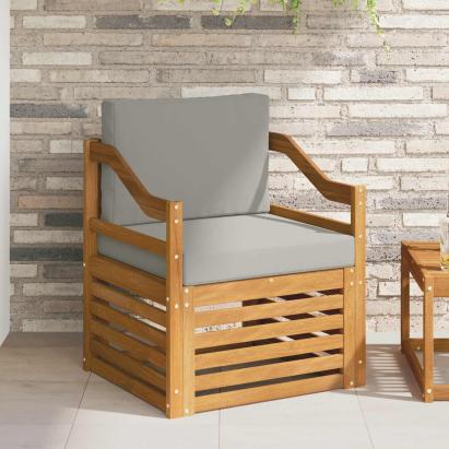 Canapea de exterior Lemn de acacia solid și poliester natural GartenMobel Dekor