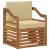 Canapea de exterior Lemn de acacia solid și poliester natural GartenMobel Dekor