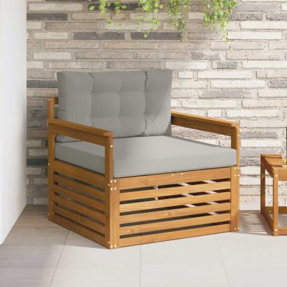 Canapea de exterior Lemn de acacia solid și poliester GartenMobel Dekor