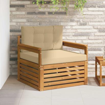 Set de canapele de exterior Lemn de acacia solid și poliester GartenMobel Dekor