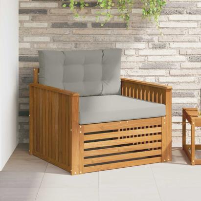 Canapea de exterior Lemn de acacia solid și poliester GartenMobel Dekor