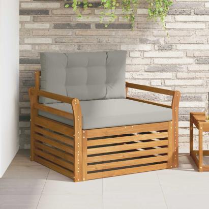 Canapea de exterior Lemn de acacia solid și poliester GartenMobel Dekor