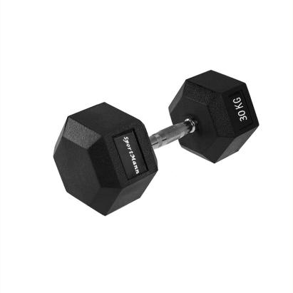 Gantera hexagonala cauciucata 30 kg Sportmann pentru antrenamente de forta