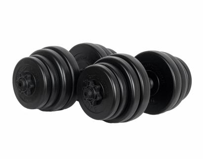 Set gantere reglabile din PVC cu ciment 2x15 kg Sportmann pentru fitness
