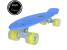 Penny board albastru Mad Cruiser cu roți LED și rulmenți ABEC 7