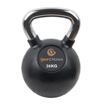 Gantera Kettlebell cauciucata 36 kg cu maner cromat Sportmann