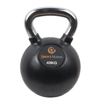 Gantera kettlebell cauciucata 40 kg cu maner cromat Sportmann