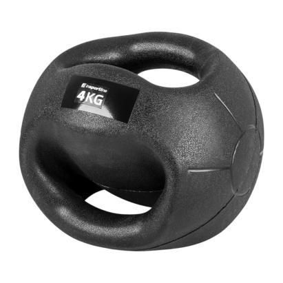 Minge medicinala cu maner inSPORTline Grab Me, 4 kg, cauciuc