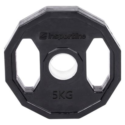 Disc olimpic cauciucat inSPORTline Ruberton 5 kg, cu mânere