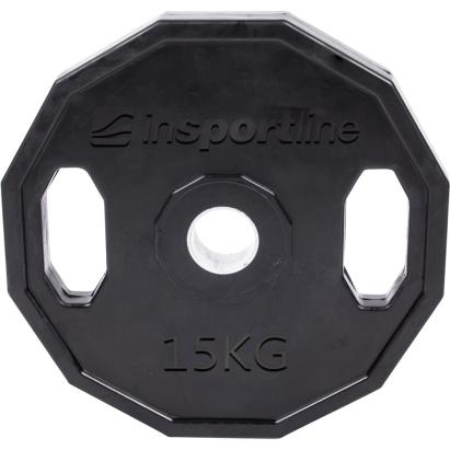 Disc olimpic cauciucat inSPORTline Ruberton 15 kg, cu manere