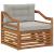 Canapea de exterior Lemn Solid de Acacia Natural și gri deschis GartenMobel Dekor