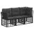 Set de canapele de exterior cu pernă 3 pcs Negru Poliester GartenMobel Dekor