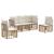 Set de canapele de exterior cu pernă 5 pcs natural Poliester GartenMobel Dekor