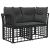 Set de canapele de exterior cu pernă 6 pcs Negru Poliester GartenMobel Dekor