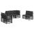 Set de canapele de exterior cu pernă 7 pcs Negru Poliester GartenMobel Dekor