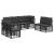 Set de canapele de exterior cu pernă 8 pcs Negru Poliester GartenMobel Dekor