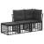 Set de canapele de exterior cu pernă 3 pcs Negru Poliester GartenMobel Dekor