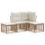 Set de canapele de exterior cu pernă 4 pcs natural Poliester GartenMobel Dekor