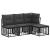 Set de canapele de exterior cu pernă 4 pcs Negru Poliester GartenMobel Dekor