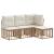 Set de canapele de exterior cu pernă 4 pcs natural Poliester GartenMobel Dekor