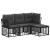 Set de canapele de exterior cu pernă 4 pcs Negru Poliester GartenMobel Dekor