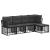 Set de canapele de exterior cu pernă 5 pcs Negru Poliester GartenMobel Dekor