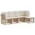Set de canapele de exterior cu pernă 5 pcs natural Poliester GartenMobel Dekor