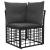 Set de canapele de exterior cu pernă 4 pcs Negru Poliester GartenMobel Dekor