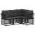 Set de canapele de exterior cu pernă 4 pcs Negru Poliester GartenMobel Dekor