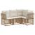 Set de canapele de exterior cu pernă 4 pcs natural Poliester GartenMobel Dekor