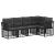 Set de canapele de exterior cu pernă 5 pcs Negru Poliester GartenMobel Dekor