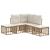Set de canapele de exterior cu pernă 4 pcs natural Poliester GartenMobel Dekor