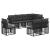 Set de canapele de exterior cu pernă 8 pcs Negru Poliester GartenMobel Dekor