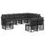 Set de canapele de exterior cu pernă 7 pcs Negru Poliester GartenMobel Dekor