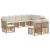 Set de canapele de exterior cu pernă 7 pcs natural Poliester GartenMobel Dekor
