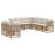 Set de canapele de exterior cu pernă 9 pcs natural Poliester GartenMobel Dekor