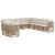 Set de canapele de exterior cu pernă 11 pcs natural Poliester GartenMobel Dekor