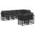 Set de canapele de exterior cu pernă 6 pcs Negru Poliester GartenMobel Dekor