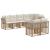 Set de canapele de exterior cu pernă 6 pcs natural Poliester GartenMobel Dekor