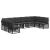 Set de canapele de exterior cu pernă 10 pcs Negru Poliester GartenMobel Dekor