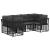 Set de canapele de exterior cu pernă 6 pcs Negru Poliester GartenMobel Dekor