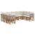 Set de canapele de exterior 9 pcs Alb Natural și Crem Poliester GartenMobel Dekor