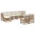 Set de canapele de exterior 9 pcs Alb Natural și Crem Poliester GartenMobel Dekor