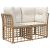 Set de canapele de exterior 9 pcs Alb Natural și Crem Poliester GartenMobel Dekor